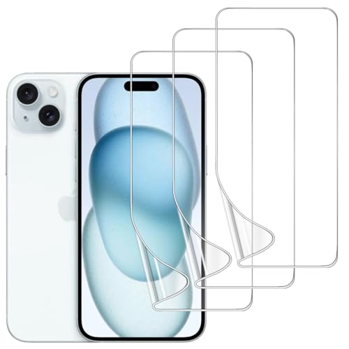 3 Pack TPU Screen Protector for iPhone 15 Plus, Self-Healing HD Clear Soft Flexible Hydrogel Film Compatible with iPhone 15 Plus 6.7" - Scratch-Resistant, Bubble Free, Easy Installation - size: iPhone 15 Plus