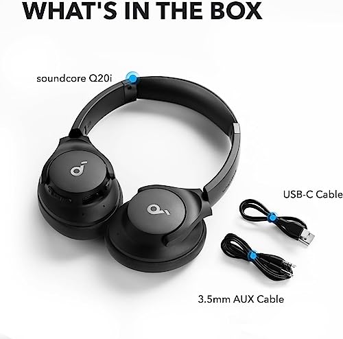Soundcore by Anker Q20i Hybrid Active Noise Cancelling Headphones, Black - color: Black