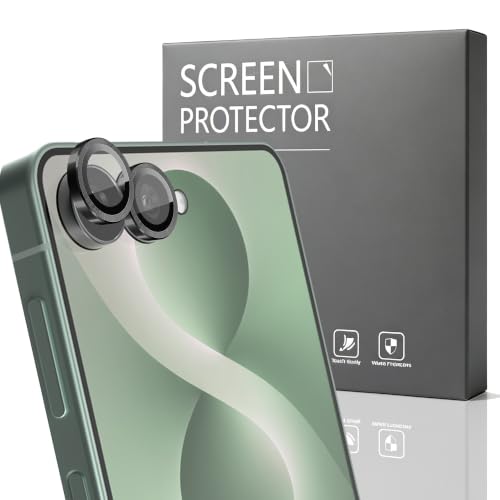 1 Pack Camera Lens Frame for Samsung Galaxy Z Flip 8, 9H Glass Screen Protector Anti-Scratch, Tempered Glass Metal Individual Camera Cover Accessories, Black - size: for Galaxy Z Flip 8 Black