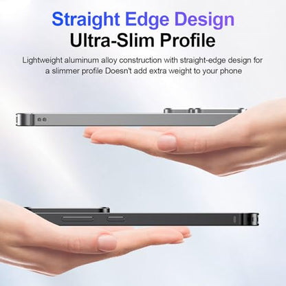 Aluminum Alloy Bumper Frame Case for Samsung Galaxy S26 Ultra, with Camera Lens Protector Backless Slim Metal Bumper Frame Cover with Soft TPU Inner [No Signal Interference] (Black) - color: Black