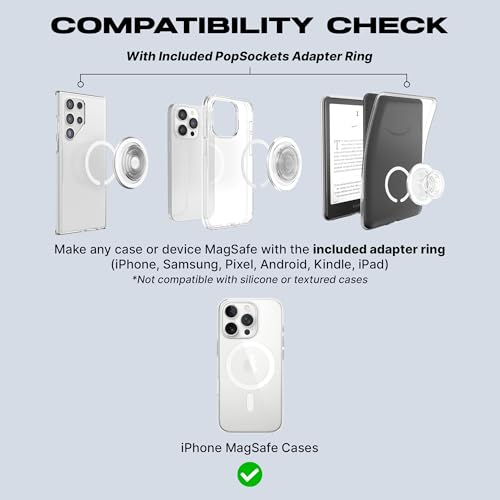 PopSockets Phone Grip for MagSafe, Magnetic Holder- Hammered Sun Black - color: Hammered Sun Black, style: MagSafe