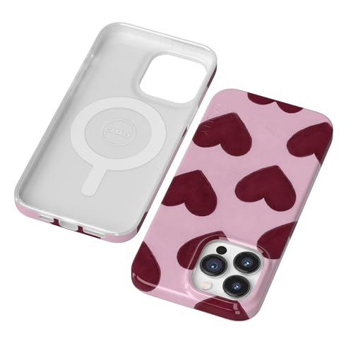 Casely iPhone 14 Pro Case | Whole Lotta Love | Plum Hearts | Compatible with MagSafe | Classic Ultra Slim Design - color: Whole Lotta Love | Plum Hearts, size: iPhone 14 Pro