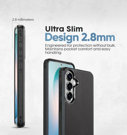 MOTIVE for Samsung Galaxy S26 Case with Belt Clip and Stand | 6.3" | Case & Holster, MagSafe compatible, built-in Kickstand Horizontal, 360° rotating belt clip, slim low-profile fit - size: s26