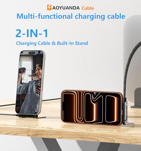 240W USB C to USB C Cable 2Pack 5FT with Desktop Stand - color: Black