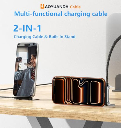 240W USB C to USB C Cable 2Pack 5FT with Desktop Stand - color: Black