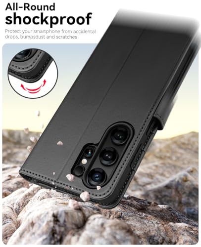 OCASE for Samsung Galaxy S26 Ultra Wallet Case, Card Holder, Graphite | RFID Blocking, Kickstand, Magnetic Closure, PU Leather Flip Folio, Shockproof TPU Shell, Protective Phone Cover (6.9") 2026 - color: Graphite, size: Samsung Galaxy S26 Ultra