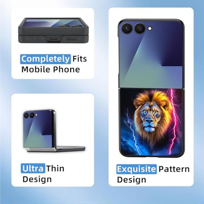 for Z Flip 7 Case Ultra Thin 1.2mm Matte Hard PC Phone Cover- Anti-Scratch Anti-Fingerprint Slim Fit Shockproof Protection Cover for Samsung Galaxy Z Flip 7 Case,A-Majestic Lion - color: A-Majestic lion