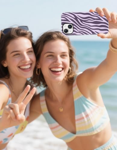 Jusy Magnetic Zebra Phone Case for iPhone 17 Pro Max,Purple | Compatible with MagSafe, Cute Aesthetic Zebra Design, TPU and PC Protective Shockproof Cover - color: Purple
