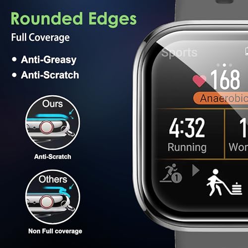 Compatible for Amazfit Bip 6 screen protector, Anti-Scratch 3D Full Screen Coverage flim, Case Friendly, HD Ultra, 3 PACK - size: Amazfit Bip 6