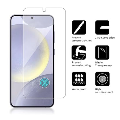 4 Pack Glass Screen Protector Compatible for Samsung Galaxy S24 / SM-S921u [9H Hardness]-HD Screen Tempered Glass, Scratch Resistant,Easy Install [Case Friendly] - size: Galaxy S24
