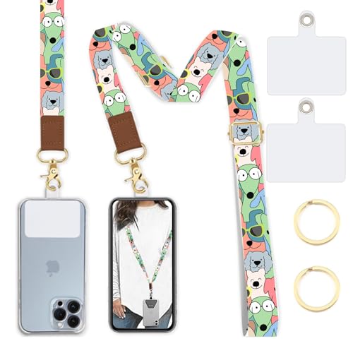 Phone Lanyard Wrist Strap Crossbody Adjustable, Cell Phone Lanyard for Around The Neck Shoulder Wristlet Strap - color: Doodle Dogs
