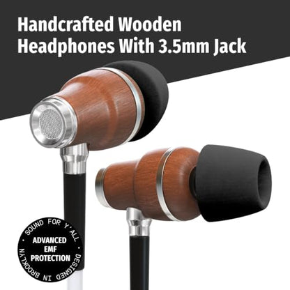 Symphonized Wooden Air Tube Headphones EMF Free with Microphone (Aux 3.5mm) - style: 3.5mm Aux