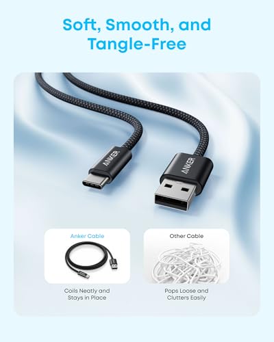 Anker Zolo USB to USB C Cable for CarPlay - color: Black, size: 3.3FT
