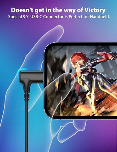 Jiunai USB C Wired Earbuds Right Angle Headphones with Mic Gradient Purple - color: Gradient Purple Blue