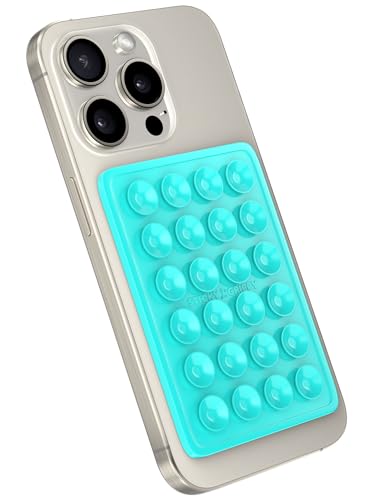StickyGrippy Suction Phone Case Mount, Sillicon Adhesive Phone Accessory for iPhone and Android, Hands-Free Fidget Toy Mirror Shower Phone Holder, Tiktok Videos and Selfies (Blue) - color: Blue