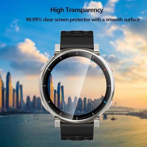 5 Pack Tempered Glass for Amazfit Active 3/Amazfit Active 3 Premium/Balance 2 XT/Balance 2 Screen Protector,9H Hardness,Ultra Resistant,Anti-Fingerprints,No Bubbles,HD-Clear,Full Coverage Watch Film - color: Amazfit Active 3 Premium
