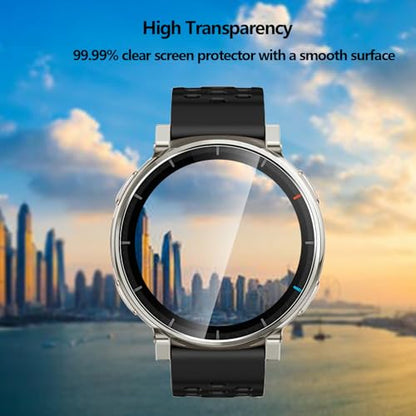 5 Pack Tempered Glass for Amazfit Active 3/Amazfit Active 3 Premium/Balance 2 XT/Balance 2 Screen Protector,9H Hardness,Ultra Resistant,Anti-Fingerprints,No Bubbles,HD-Clear,Full Coverage Watch Film - color: Amazfit Active 3 Premium