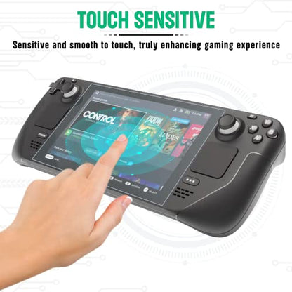 Ambison 2 Pack Matte Glass Screen Protector for Steam Deck 7.0''/Steam Deck OLED 7.4'', Anti Glare & Anti Fingerprint, High Sensitivity, 9H Tempered Glass Film, Scratch Resistant, Bubble Free - size: Steam Deck*2Pcs