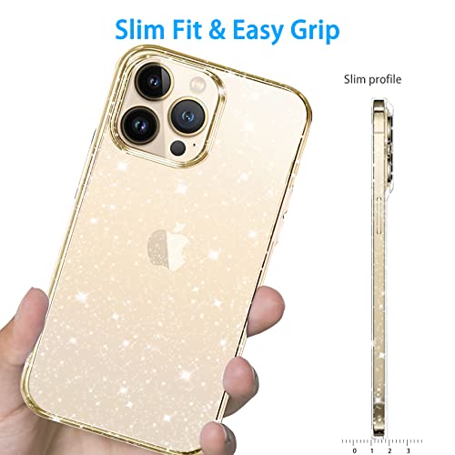 JJGoo Compatible with iPhone 13 Pro Max Case, Clear Glitter Sparkle Bling Slim Bumper Cover Soft Shockproof Phone Cases for iPhone 13 Pro Max (6.7 inch) - color: Clear Glitter