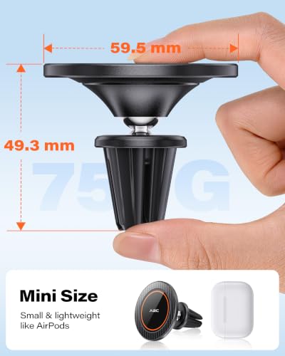 A2C for MagSafe Car Mount, One-Piece Magnetic Phone Holder for Car Vent