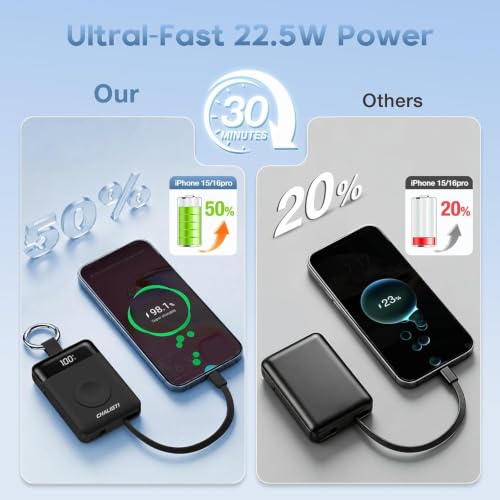 10000mAh Portable Charger,22.5W Power Bank& iWatch Charger,Black - color: Black, size: 10000mAh