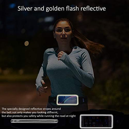 Running Belt,Fanny Pack Fits Phones UP to 6.5" for Women Men,Black and Pink | Belt Bag,Money Belt,Waterproof Workout Waist Pouch Phone Holder with Touchscreen,Gym Running Gift Gear Accessories - color: Black