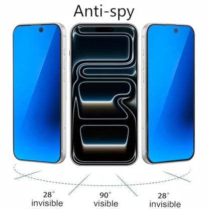 2 Pack Anti-Blue Privacy Tempered Glass for iPhone 17 Pro Max/iPhone 16 Pro Max Anti-Spy Screen Protector Film Gradient Blue 6.9 inch - size: For iPhone 17 Pro Max / 16 Pro Max
