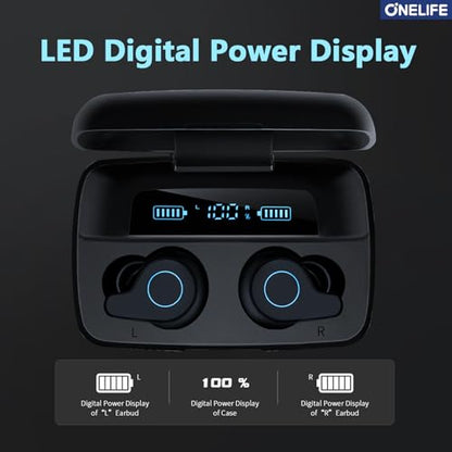 ONE LIFE Wireless Earbuds Bluetooth 5.3, 88Hrs Playtime with Charging Case, in-Ear Stereo Headphones with Cell Phone Charging Function, IPX7 Waterproof for Sports