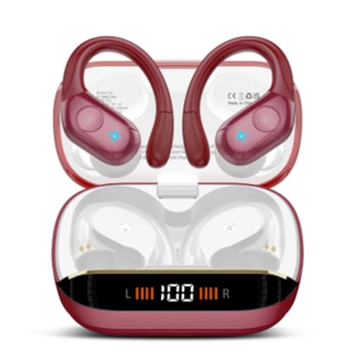 Wireless Earbuds Sports, 75Hrs Bluetooth 5.4 Headphones, Bass Hi-Fi Stereo - color: Y-Starry Red