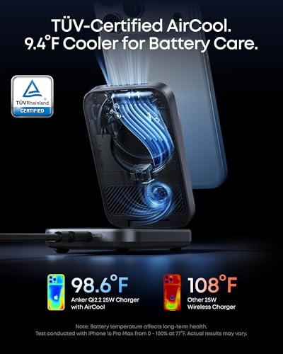 Anker Prime 25W Qi2.2-Certified Palm-Sized 3-in-1 Foldable MagSafe Charger - color: Phantom Gray