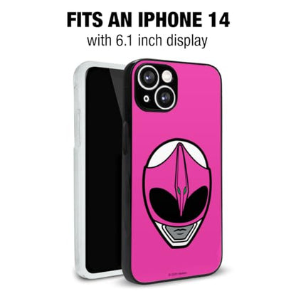 Power Rangers Pink Ranger Helmet Protective Slim Fit Plastic Bumper Case - color: iPhone 14 (Fits 6.1 Inch Display)