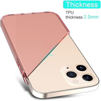 Phone Case for iPhone 12 Pro Clear, [Crystal Clear][Non-Yellowing] Slim Shockproof Reinforced Drop Protective Flexible TPU Back Cover Phone Case for iPhone 12 Pro Protective Case(Pink) - color: Pink