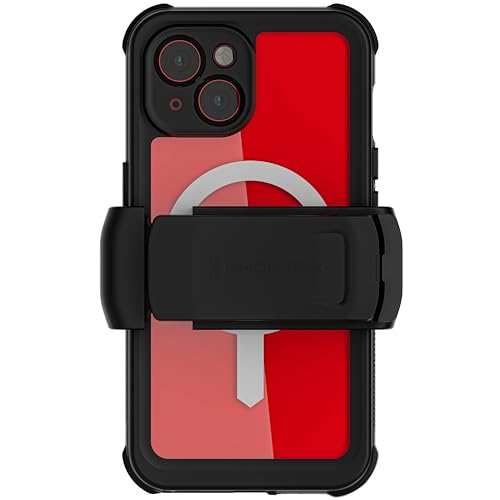 Ghostek Nautical Waterproof Apple iPhone 15 Case with Holster Belt Clip - Screen & Camera Protector, MagSafe Compatible, Rugged Heavy Duty (6.1 Inch, Clear) - color: Clear, size: iPhone 15