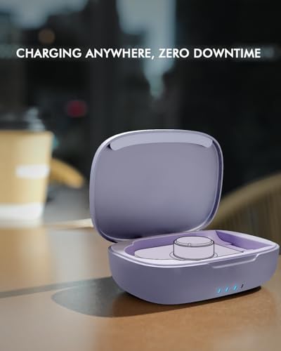 Doohoeek Updated Charging Case Compatible with Oura Ring 5 & 4 & 3 Charger, Wireless Power Station Fits Official Chargers & Fit All-Sized Rings Gen 5 & 4 & 3 1000mAh (Charger NOT Included) - color: Purple