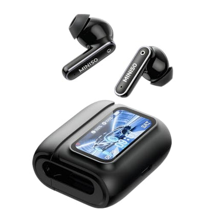 MINISO MS128 ANC Bluetooth 6.0 in-Ear Earbuds Touch Screen Charging Case - color: Black