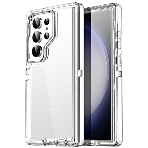 AICase for Samsung Galaxy S23 Ultra Case Clear 3 in 1 Heavy Duty Drop Protection Full Body Rugged Shockproof/Dust Proof 3-Layer Military Protective Tough Durable Cover for Galaxy S23 Ultra 6.8"_1 - color: Clear, size: Samsung Galaxy S23 Ultra