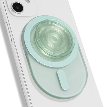 On The Grip Oval Magnetic Phone Grip – MagSafe Compatible, Translucent Design, Slim and Lightweight, Grip and Stand for iPhone (Green)