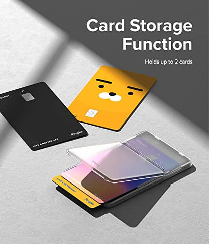 Ringke Stand Slot Card Holder [Phone Wallet Stick on + Stand] ID & Credit Card Holder for Phone Case, Solid Card Wallet with Phone Kickstand Compatible with iPhone Galaxy Android - Clear Mist - color: Clear Mist