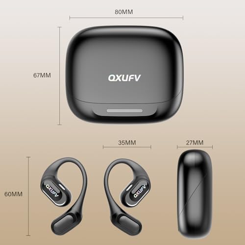Open Ear Headphones, Bluetooth 5.4 Wireless Earbuds, Black