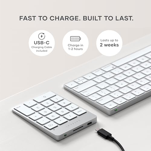 Satechi Slim Aluminum Bluetooth Keypad, USB-C Rechargeable, Silver - color: Silver, size: USB-C