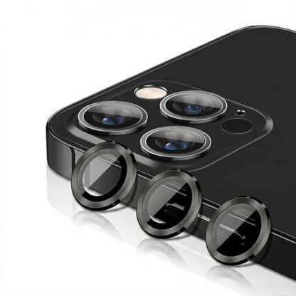 Camera Lens Protector for iPhone 17 Pro Max/17 Pro/16 Pro Max/16 Pro 9H Tempered Glass Screen Protector Cover Alignment Kit Metal Individual Ring (Black) - color: Black