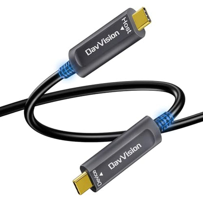 USB C Fiber Optic Cable 50 FT, 10Gbps USB 3.2 Gen2 Active USB C Cable with German SiliconLine Chip, Ultra Slim & Long Distance for Logitech 4K Camera,VR/AR,Video Conference,Industrial System - size: 50FT, style: Standard - 1 Pack