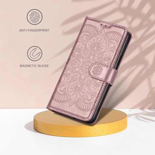 Wallet Case for iPhone 12 and iPhone 12 Pro, [RFID Blocking] 3 Card Holder Stand with Credit Card Slot PU Leather Magnetic Protective Flip Cover for iPhone 12/12 Pro (Pink) - color: Pink