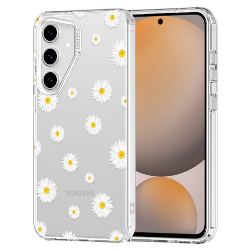 MOSNOVO Case for Samsung Galaxy S24 FE, [Buffertech 6.6ft Military-Grade Drop Protection] [Anti Peel Off Tech] Clear TPU Bumper Phone Case Cover Design - White Daisy - color: Clear - White Daisy, size: Samsung Galaxy S24 FE