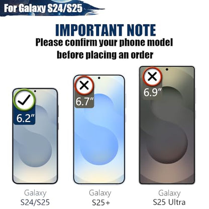 Battery Case for Samsung Galaxy S25 / S24, 5000mAh Rechargeable Extended Battery Charging Charger Case, Add 100% Extra Juice, Not Compatible with S25+ or S25 Ultra (6.2 Inches) Black