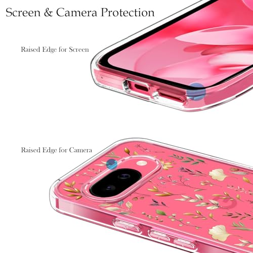 Unov for Pixel 10a Case, Clear with Design, Slim Fit Good Grip, Embossed Phone Case, Shockproof Protective Cover, Raised Camera Protection, Soft TPU, Golden Garden - color: Golden Garden