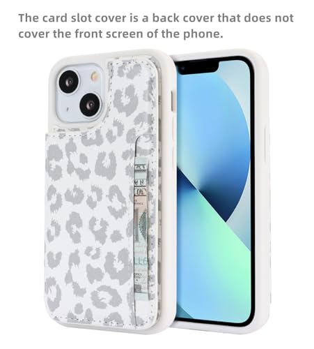 iCoverCase Compatible with iPhone 13 Mini Case with Card Holder, Wallet Phone Case for Women Men RFID Blocking PU Leather Protective Case 5.4 Inch (Gray Leopard) - color: Gray Leopard