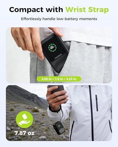 CHARCO Portable Charger Power Bank 10000mAh, 45W Retractable USB‑C Cable
