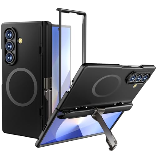 for Samsung Galaxy Z Fold7 Case, [Compatible with Magsafe], [Invisible Kickstand & HD Screen Protector], Protective Phone Case for Samsung Galaxy Z Fold 7, Black - color: Black