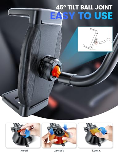 Tablet Holder for car, Gooseneck iPad Mount for Car Dashboard & Windshield